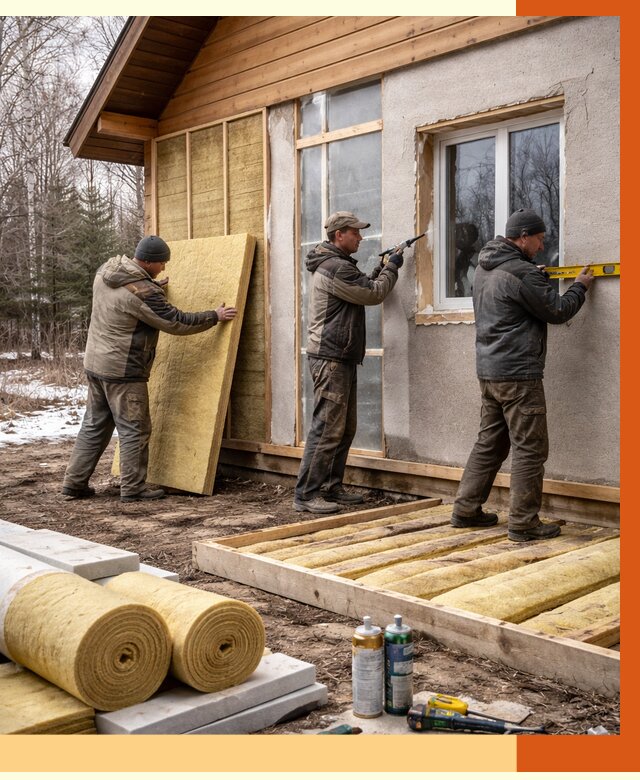 Утепление дачного дома в Мурманске от 4884 руб/м2 — недорого | ТепломастерМрм